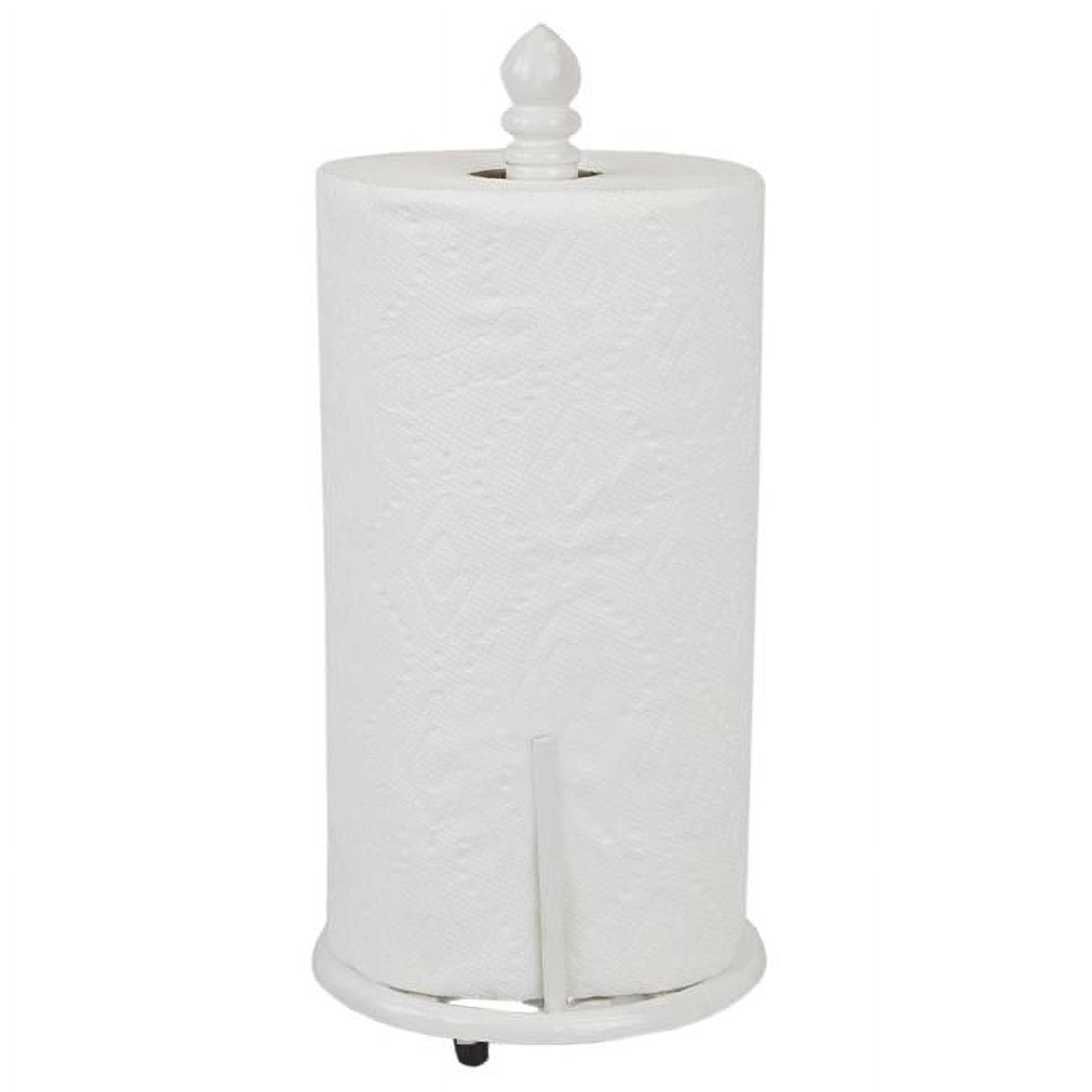 Home Basics PH45364 Home Basics Lattice Collection Cast Iron Paper Towel Holder, White