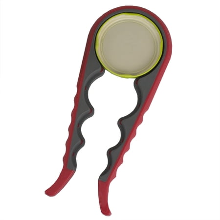 Home Basics Plastic Multi-Function Jar Opener, Red