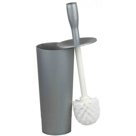 Home Basics Plastic Toilet Brush Holder, Grey