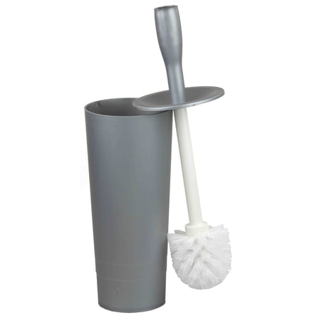 Home Basics Plastic Toilet Brush Holder, Grey