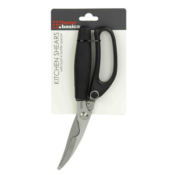 Home Basics Poultry Shears with Non-Slip TRP Coated Handles, Black