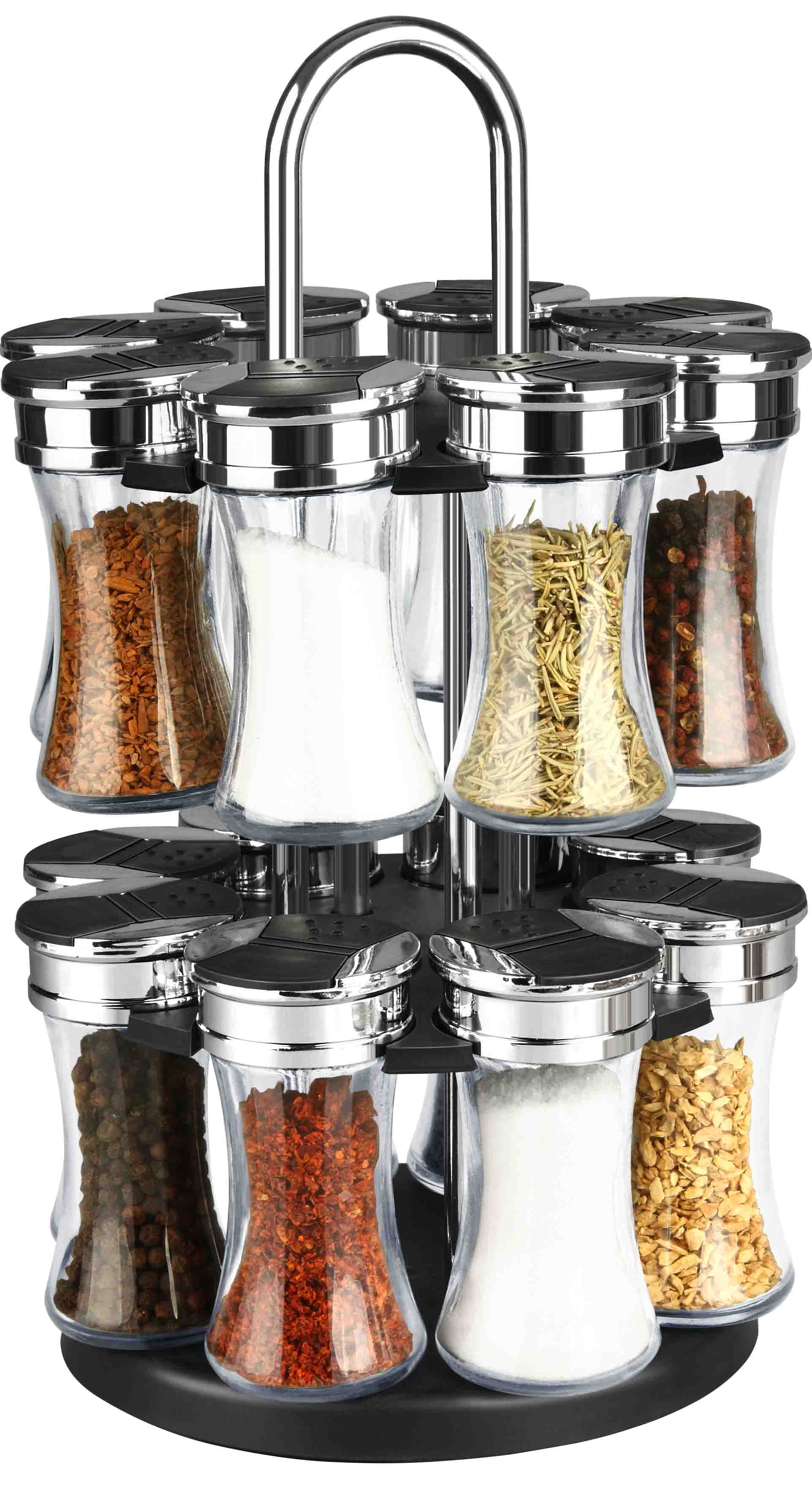 HDS Trading SR44372 Revolving Spice Rack, 16 Piece