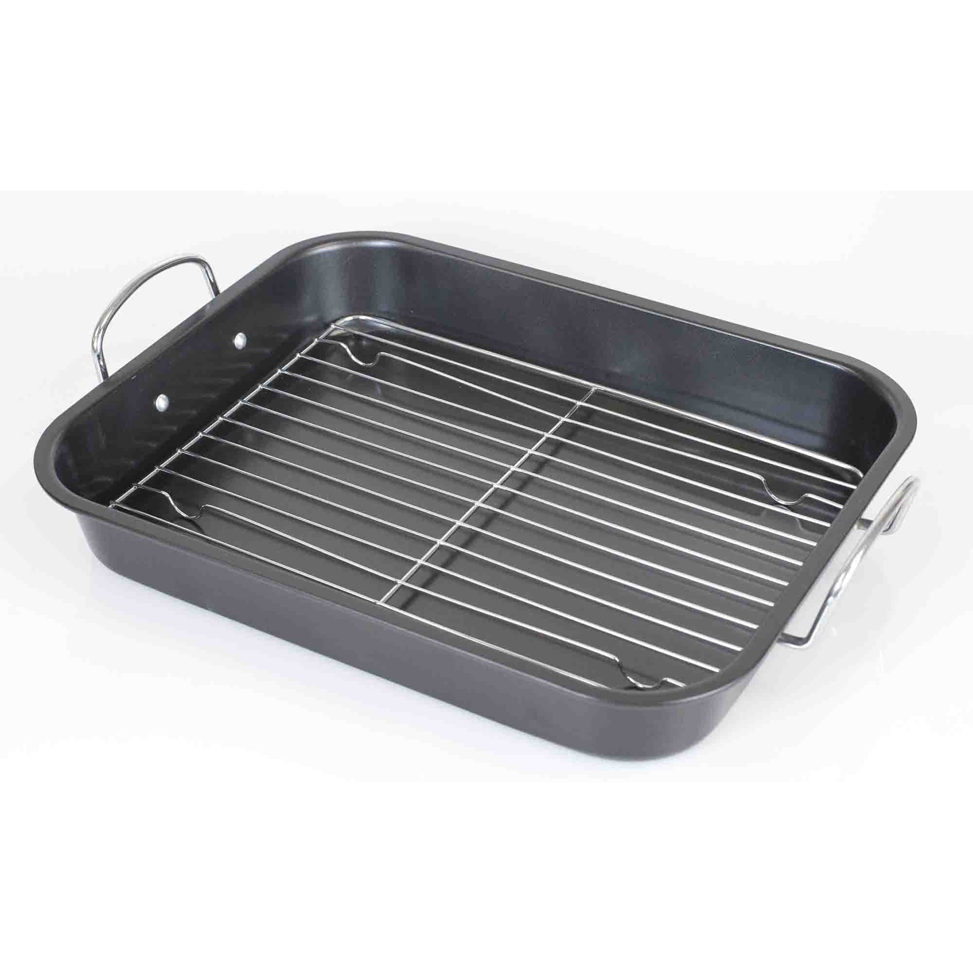 Stainless Steel Roasting Pan with Rack MW3553 - The Home Depot