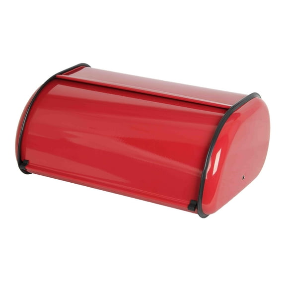 Home Basics Roll Up Lid Stainless Steel Bread Box, Red