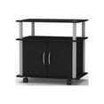 Home Basics Rolling TV Stand with Black