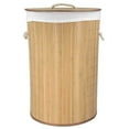 thumbnail image 1 of Home Basics Round Foldable Bamboo Hamper, Natural, 1 of 6