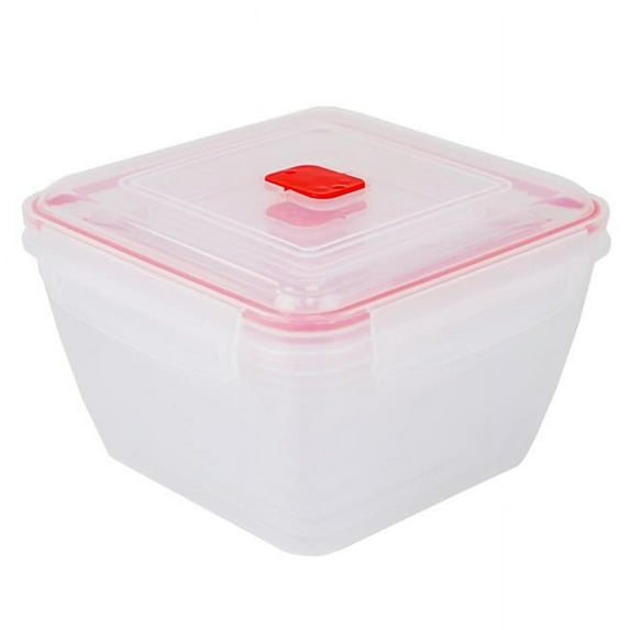 Home Basics SC45719 Home Basics 10 Piece Locking Square Plastic Food Storage Containers Red