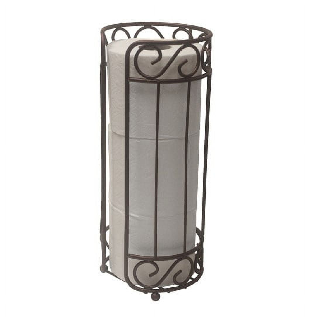 Bronze Scroll Design Steel Freestanding Toilet Paper Holder