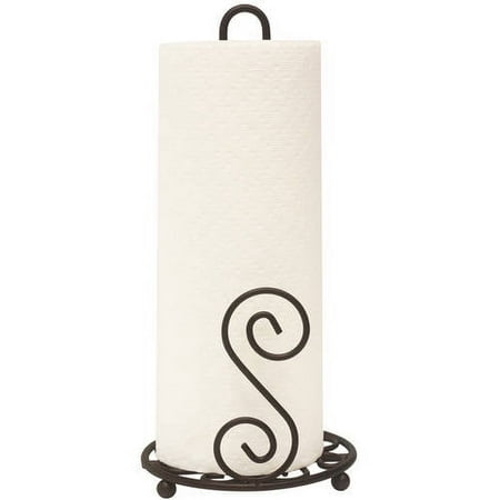 Home Basics Scroll Collection Paper Towel Holder, Bronze
