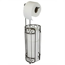 Home Basics Scroll Design Toilet Paper Holder and Dispenser, Bronze