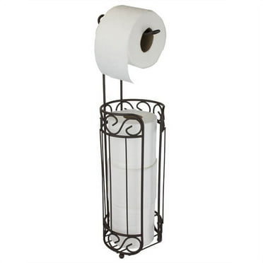 Home Basics Scroll Design Toilet Paper Holder and Dispenser, Bronze