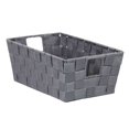 thumbnail image 1 of Home Basics Small Double Woven Polyester Bin with Cut-Out Handles, Grey, 1 of 7