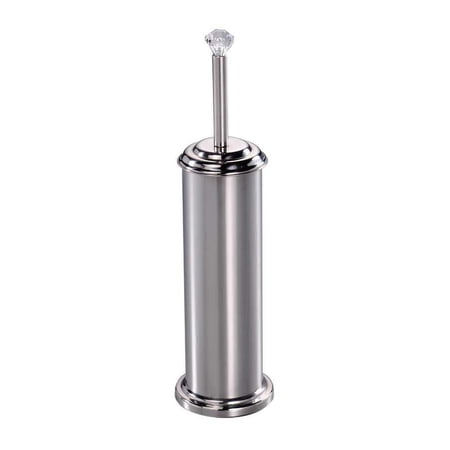 Home Basics Stainless Steel Toilet Brush Holder with Diamond Top