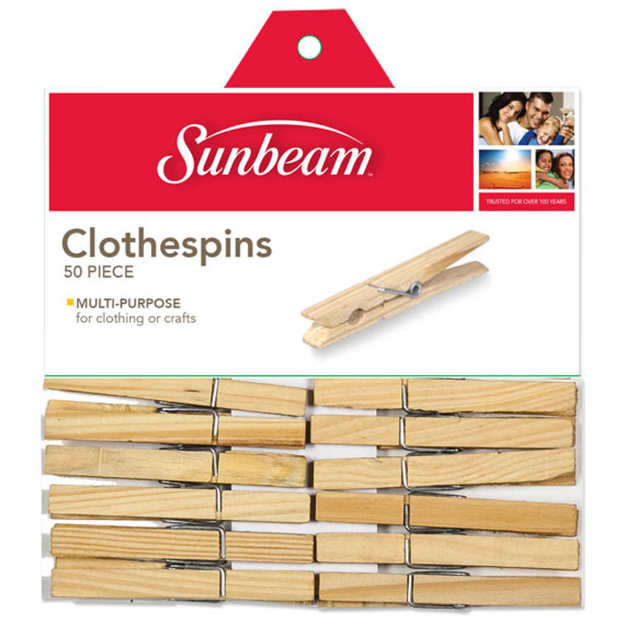 Home Basics Sunbeam 50Piece Wooden Clothespin