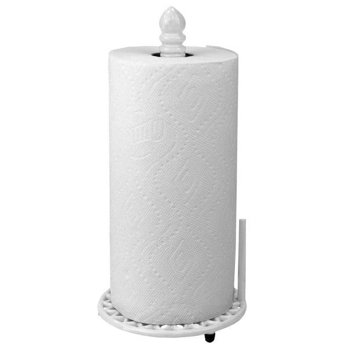 Home Basics Sunflower Heavy Weight Cast Iron Free Standing Paper Towel  Holder White