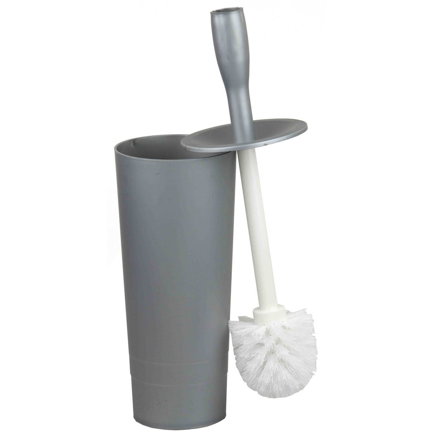 Home Basics Tapered Plastic Toilet Holder Compact FreeStanding Hide