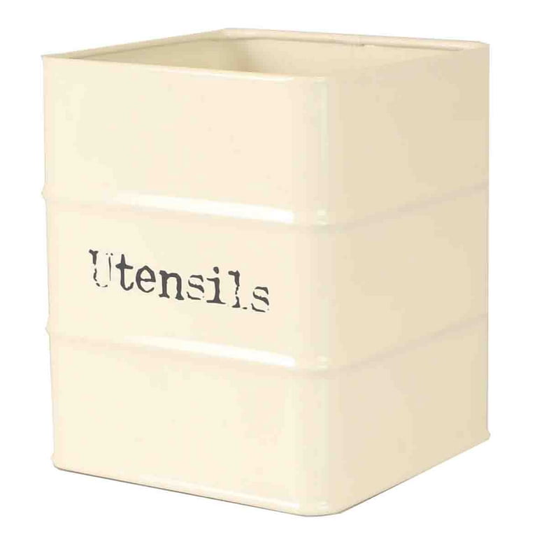Ivory Tin Utensil Holder Ivory Tin Utensil Holder