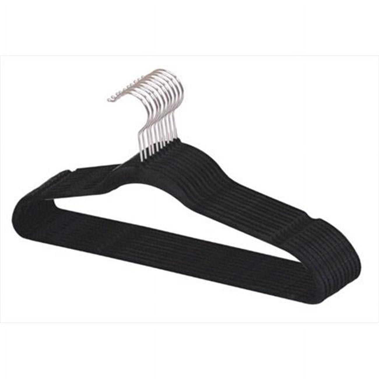 Easyfashion Non Slip Velvet Clothing Hangers, 100 Pack, Black 