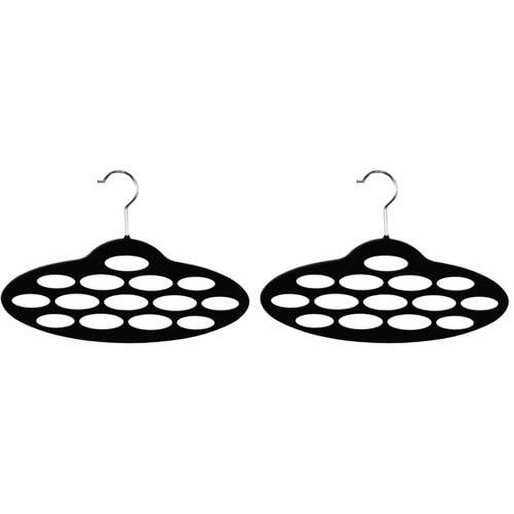 Home Basics Velvet Scarf Hanger, 2 Pack, Black