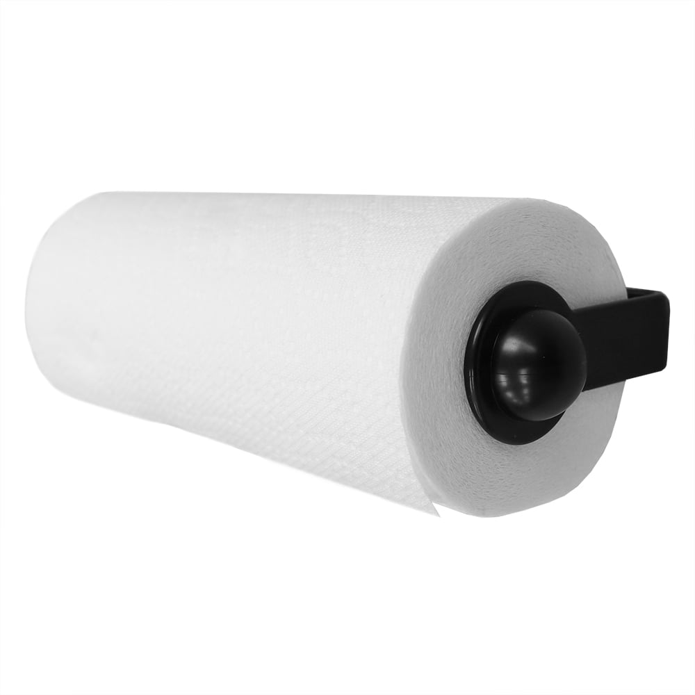 Home Basics Wall Mounted Plastic Paper Towel Holder, Black