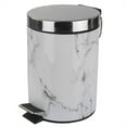 thumbnail image 1 of Home Basics  White Faux Marble 3 Liter Waste Bin, 1 of 5