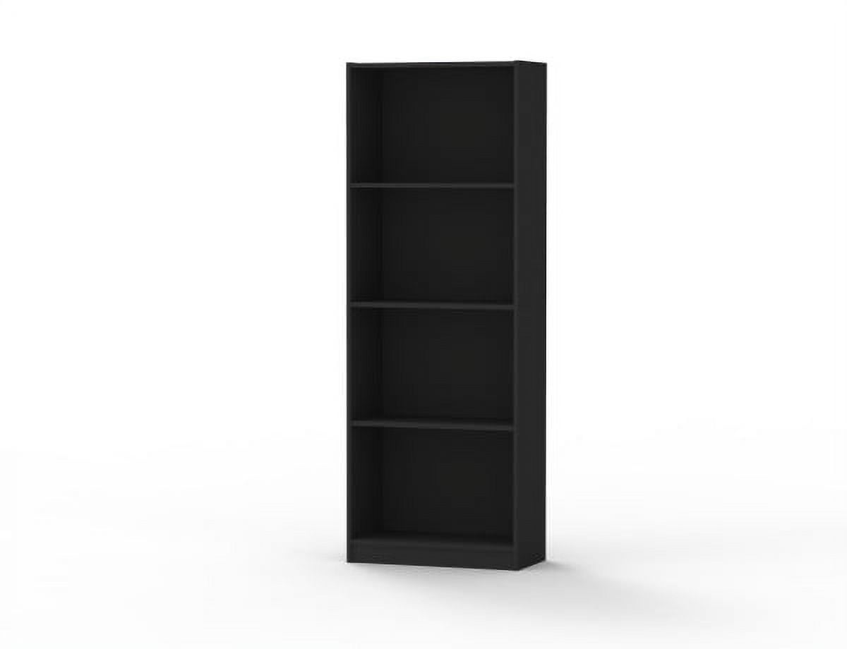 Home Basics Wood 4 Shelf Bookcase, Black
