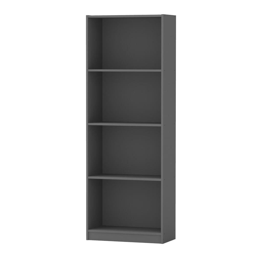 Home Basics Wood 4 Shelf Bookcase, Black
