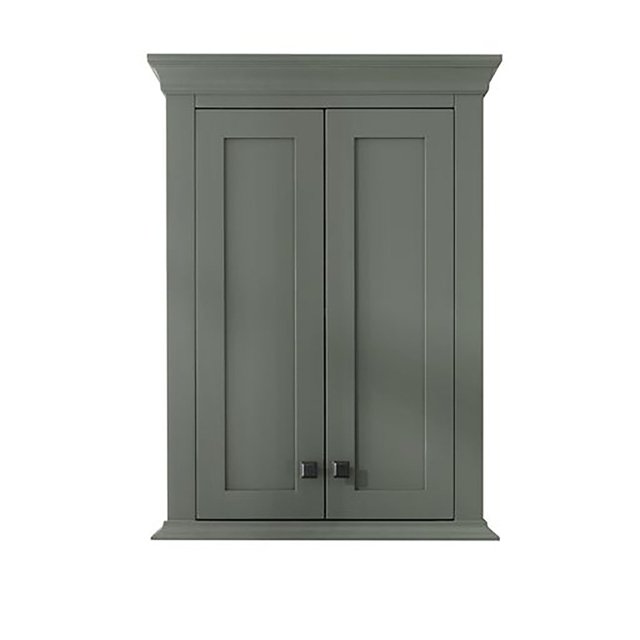 Home Bathroom Indoor 24" Pewter Green Toilet Topper 2 Doors 1
