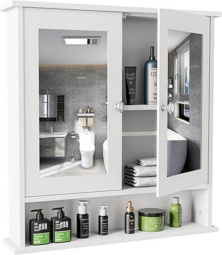 BEKAY Bathroom Cabinet Mirror ,LED Mirror Wall Mounted Storage Cabinet ...