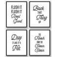 thumbnail image 1 of Home Bathroom pictures to hang on wall sayings clearance Room Decor Oil Painting Wall Decoration Funny Bathroom Hanging Picture English Slogan Canvas Core 4Pc, 1 of 8