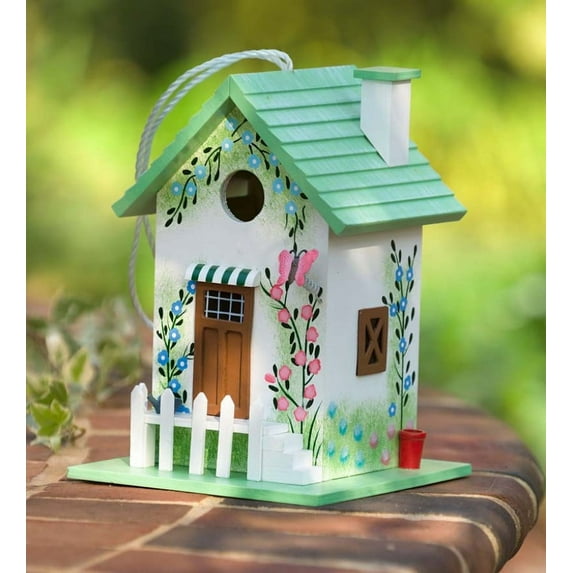Butterfly Cottage Birdhouse in Green