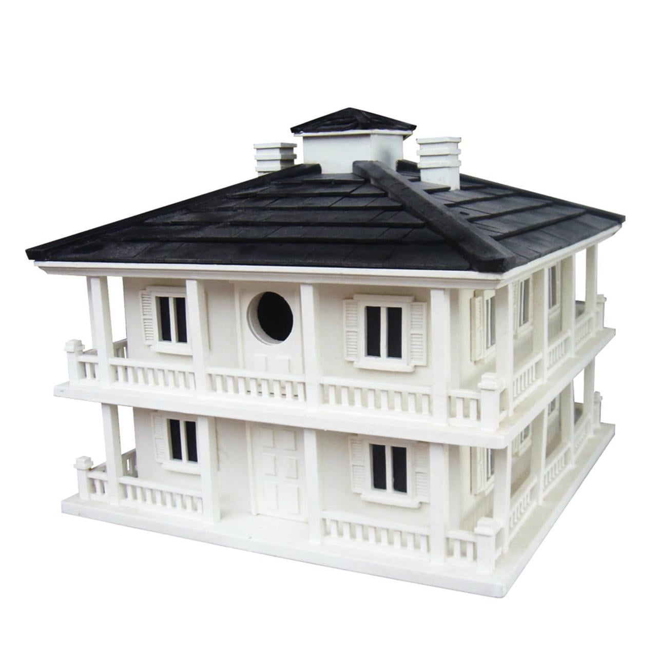 Southern Plantation Style White and Black Birdhouse
