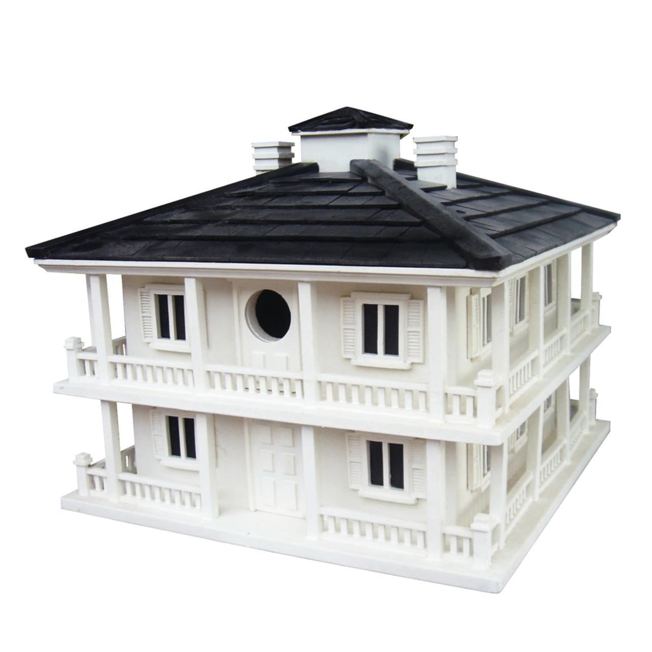 Southern Plantation Style White and Black Birdhouse