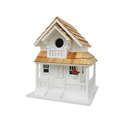 Home Bazaar HB-9045W Outdoor Backyard Decor Cottage Bird House with Pine Roof