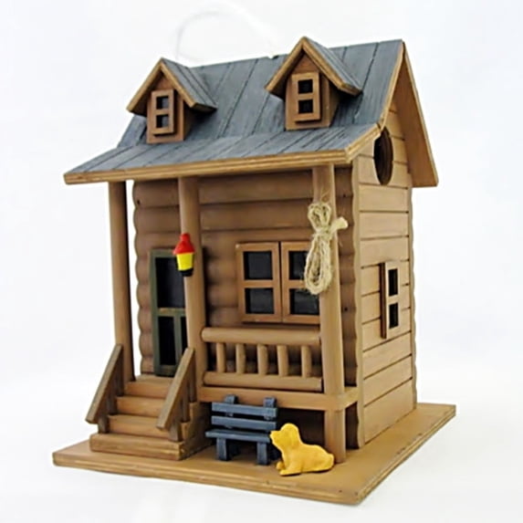 Home Bazaar Log Cabin Bird House