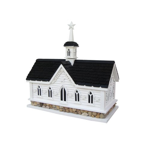 White and Black River Stone Star Barn Birdhouse