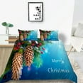 thumbnail image 1 of Home Bed Clothes Happy Christmas Bedding Cover Set Blue Quilt Cover Set Fashionable Bedding Sets,Queen (90"x90"), 1 of 6