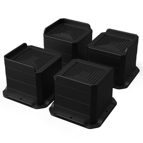 Home Bed Risers 3 Inch Heavy Duty Stackable Furniture Risers for College Dorm Bed Sofa Table Couch Chair Bed Raisers Blocks 4 Pack Black