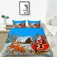 thumbnail image 1 of Home Bed Set Christmas Elk Painting Quilt Cover Set Bedding Pillow Newly Fashion Cartoon Merry Christmas Home Textiles,King (90"x104"), 1 of 3