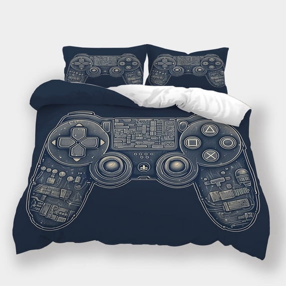 Home Bedclothes 3D Gamepad Printed Comforter Cover Pillowcase Boys Girls Cool Bedding Set,California King (98"x104")