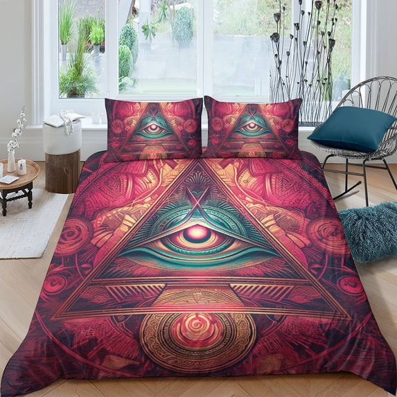 Home Bedclothes All-seeing Eye Printed Duvet Cover Set Teenager Adult Fantasy Bedroom Decor,Full (80"x90")