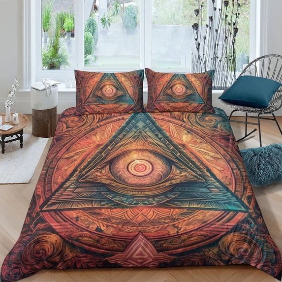 Home Bedclothes All-seeing Eye Printed Duvet Cover Set Teenager Adult Fantasy Bedroom Decor,King (90"x104")