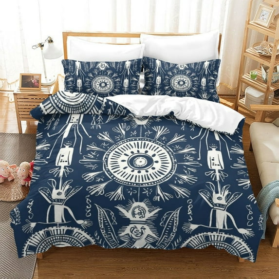 Home Bedclothes Ancient Abstract Patterns Printed Comforter Cover Set Adult Bedding Suit,Twin (68"x86")