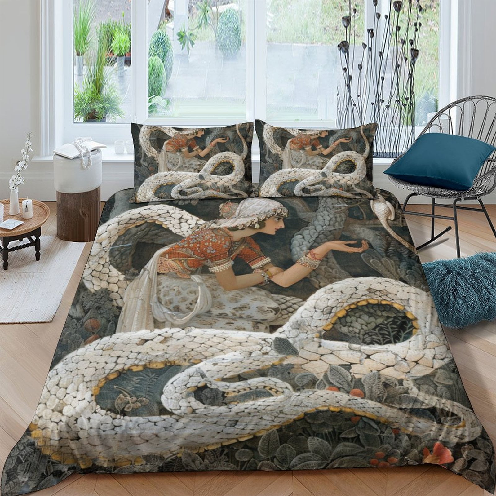 Home Bedclothes Bedroom Decor Snake Printed Comforter Cover Set ...