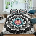 Home Bedclothes Black and White Mandala Pattern Printed Comforter Cover