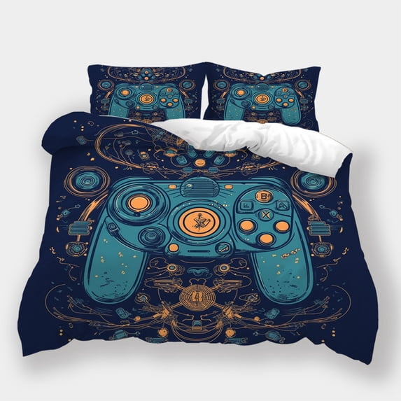 Home Bedclothes Duvet Cover Set Kids Adult Cool Game Theme Bedding Set Bedroom Decor,California King (98"x104")