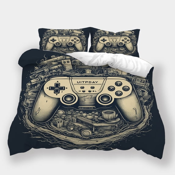 Home Bedclothes Duvet Cover Set Kids Adult Cool Game Theme Bedding Set Bedroom Decor,King (90"x104")
