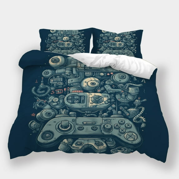 Home Bedclothes Duvet Cover Set Kids Adult Cool Game Theme Bedding Set Bedroom Decor,Queen (90"x90")