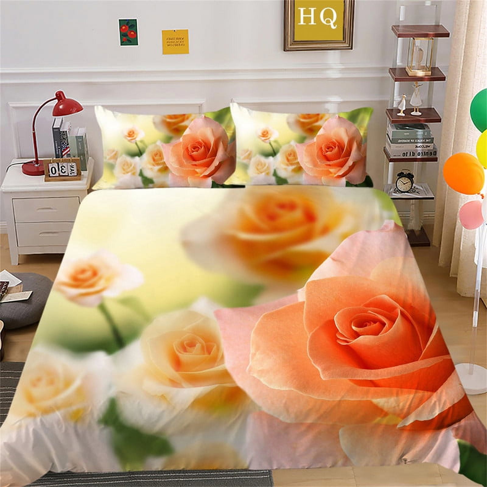 Home Bedclothes Elegant Bedspreads Rose Bedding Cover Set Floral