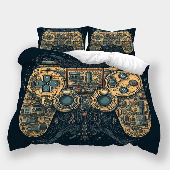 Home Bedclothes Game Controller Printed Duvet Cover Set Boys Men Fantasy Bedroom Decor,Queen (90"x90")